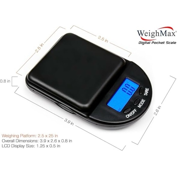 New! Weighmax Black Digital Coin / Jewelry Pocket Scale - Picture 4 of 13